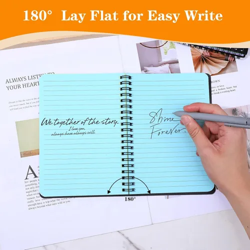 Vista 5 de Nodaaiie 8 Pack Spiral Notebook, 5x7 Inch Ruled Notebooks, Multi-Color Lined Paper, Perforated Memo Pads, Durable Poly Cover, 100 Sheets Each, for