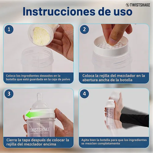 Vista 5 de Twistshake Biberones anticólicos - Botellas prémium de 6.1 fl oz/6 oz para una experiencia de alimentación cómoda para el cuidado del bebé