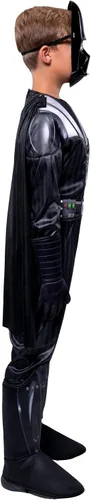 Vista 7 de STAR WARS Darth Vader Official Youth Deluxe Costume - Padded Jumpsuit with Gloves, Detachable Cape, and Plastic Mask
