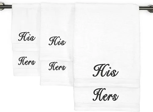 Vista 14 de Kaufman - Juego de toallas de baño bordadas personalizadas de calidad de hotel, toalla de mano y toallas para los dedos, 100% algodón para baño