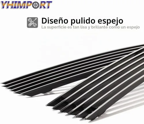 Vista 3 de Parrilla frontal cromada para Chevy C K Pickup Suburban Blazer Tahoe Billet Grill Combo Al Sólido pulido (2 piezas)