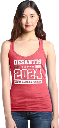 Vista 2 de shop4ever Desantis 2024 Make America Florida - Camiseta sin mangas de espalda cruzada para mujer