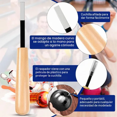 Vista 4 de Hungdao Kit de herramientas de extracción de cinta de entrenamiento de bola de bolos, 3 piezas, con cuchilla de repuesto, cuchillo biselado
