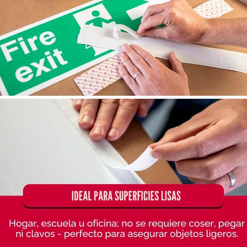 Vista 4 de VELCRO Brand – Sujetadores de gancho y bucle con respaldo adhesivo de 30 pies – Cinta adhesiva permanente para despegar y pegar mantiene organizadas