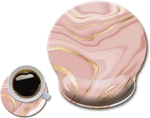 Vista 8 de HOPONY Alfombrilla de mouse con reposamuñecas, ergonómica, soporte de muñeca para escritorio, alfombrilla de mouse grande para mouse inalámbrico