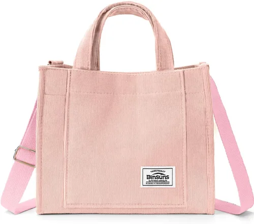 Vista 15 de Corduroy Tote Bag for Women Small Satchel Bag Mini Tote Bag Aesthetic Crossbody Handbag - School Work Travel Shopping