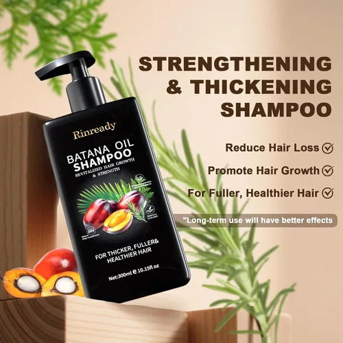Vista 2 de Batana - Champú de romero para cabello adelgazante, champú fortalecedor de biotina para hombres y mujeres, cuidado nutritivo del cuero cabelludo