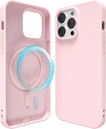 Vista 51 de oakxco Funda de silicona para iPhone 13 Mini/ 12 Mini magnética, compatible con carga inalámbrica Magsafe, goma delgada y suave, cubierta protectora