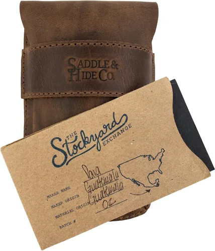 Vista 7 de Saddle & Hide Co., Caja de reloj individual hecha a mano de cuero de grano completo, protector de soporte, relojero, almacenamiento de vigilancia