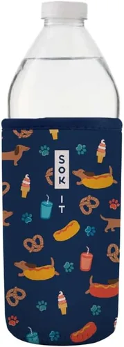 Vista 230 de Sok It BotlSok Funda para botella de agua con cubierta de neopreno aislante (Floral abstracto, se ajusta a CamelBak o Nalgene de 12 onzas)