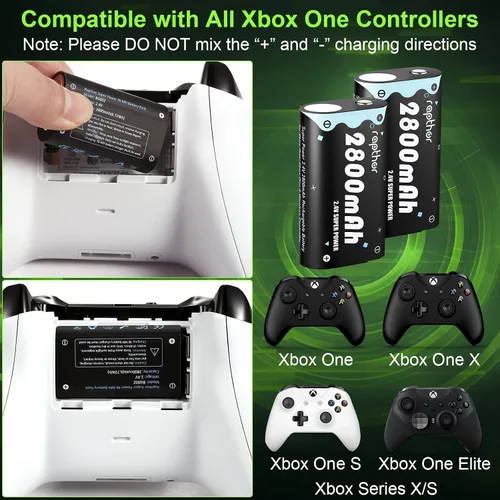 Vista 2 de Rapthor - Batería de repuesto para Xbox One (2 baterías y 1 cargador)