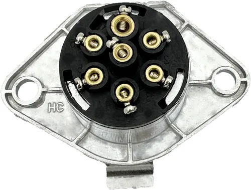 Vista 3 de Conector eléctrico de remolque redondo de 7 pines, enchufe de remolque de 7 pines, enchufe de semirremolque SAE J560, arnés de cableado de remolque