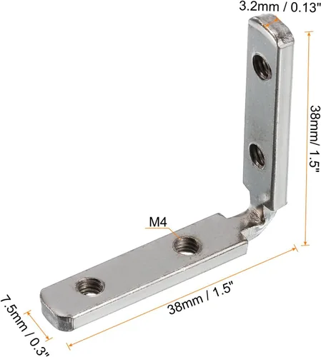 Vista 2 de uxcell Soporte de junta interior en forma de L, 16 conectores de esquina interior con tornillos M4 para ranura de perfil de extrusión de aluminio