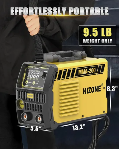 Vista 6 de Soldador de palo de 200 A 110 V/220 V, máquina de soldadura portátil ARC con pantalla LED grande, soldador MMA con arranque en caliente, fuerza