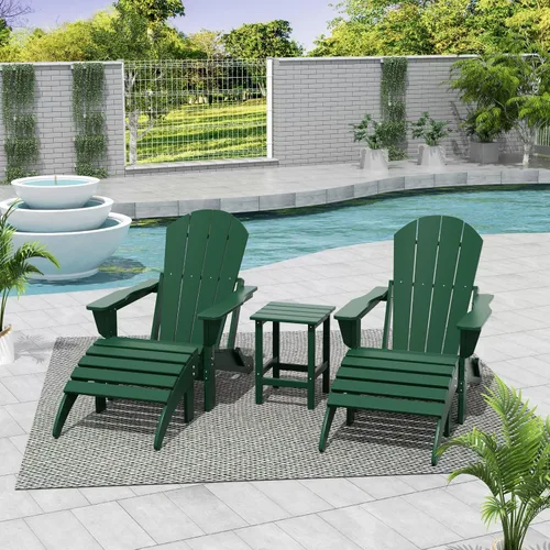 Vista 29 de WestinTrends Malibu - Silla de salón para exteriores, juego de 2 sillas Adirondack con otomana, sillas plegables de madera de polietileno para todo