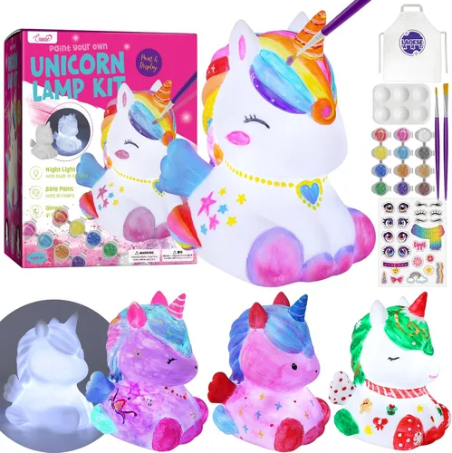 Vista 10 de Kit de lámpara para pintar tu propio oso, suministros de arte, kit de pintura de oso para niños de 6 a 12 años, artes y manualidades para niños de 8