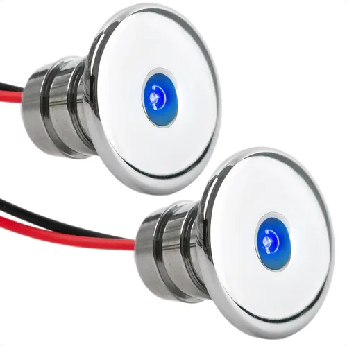 Vista 9 de Five Oceans Luces LED marinas de cortesía, mini luz de acento, interior redondo de lujo para barco, cubierta, cabina, LED azul, para pontón, velero