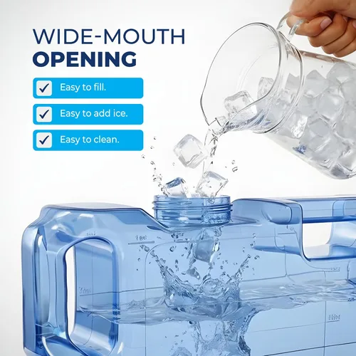 Vista 7 de Dispensador de agua para refrigerador HydraFitt de 1.1 galones – Contenedor de agua para refrigerador delgado a prueba de fugas con llave – Jarra
