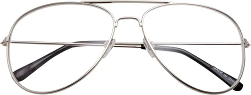 Vista 4 de grinderPUNCH Gafas de lente transparente de aviador, gafas de moda sin receta UV400