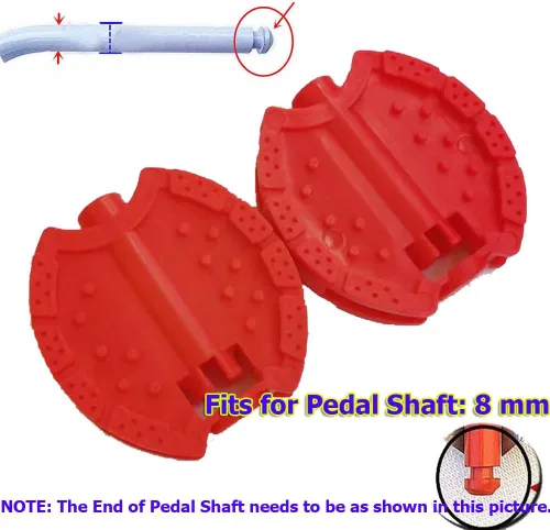 Vista 2 de 2 pares de pedales de triciclo para niños pequeños, eje de husillo de 5/16 pulgadas, reposapiés plano para niños, triciclo rojo, triciclo al aire