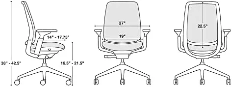 Vista 2 de Steelcase Silla de oficina serie 2 con reposacabezas, marco de grafito, respaldo de aire con microknit Cogent Connect níquel 3D, ruedas para piso