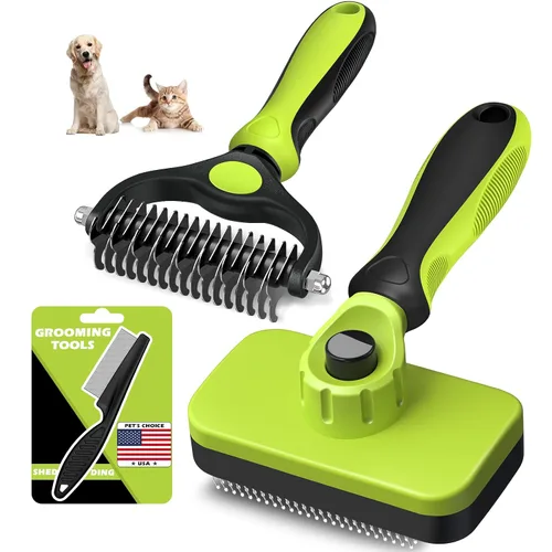 Vista 16 de Cepillo profesional de limpieza automática y rastrillo de aseo de mascotas y peine de pulgas para perros, gatos y caballos Peine de Negro