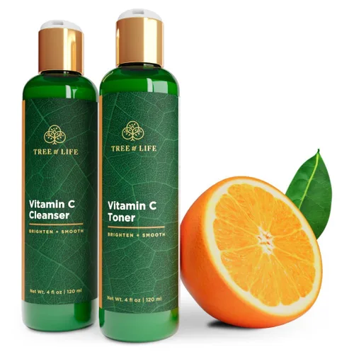 Vista 6 de Beauty Cuidado facial iluminador con vitamina C, minimizando los poros y limpiador facial para una limpieza profunda suave con aloe orgánico
