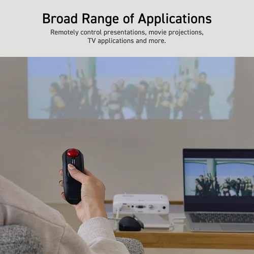 Vista 13 de ELECOM Relacon - Puntero de trackball de mano ergonómico, ratón con pulgar para diestros o zurdos, Bluetooth, 10 botones para TV, presentación