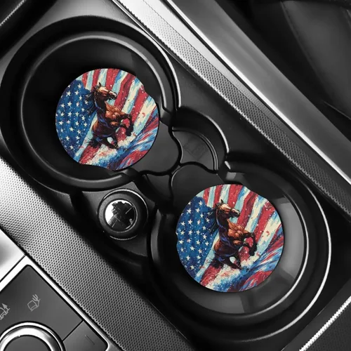 Vista 9 de AFPANQZ 250 Years Print Car Coasters for Cup Holders Absorbent Car Accessories 2.8" Car Cup Holder for Women 2 Pack