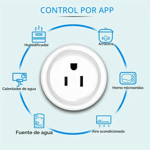 Vista 4 de Enchufe inteligente, enchufe de salida Wi-Fi compatible con Alexa y Google Home, aplicación automática, función de temporizador, función de medición