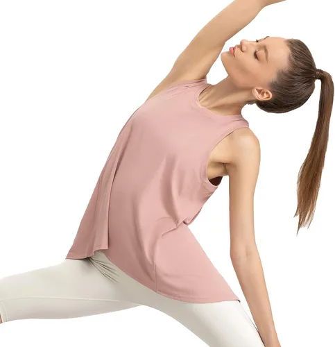 Vista 7 de Dream Slim - Camiseta de yoga sin mangas para mujer, linda y sexy, con espalda cruzada, holgada, para entrenamiento, deportes, camiseta sin mangas