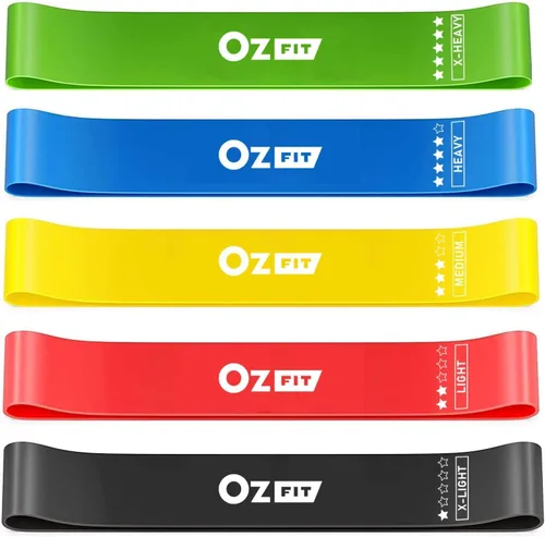 Vista 2 de Resistance Bands Set for Men and Women, Pack of 5 Different Levels Elastic Band for Home Gym Long Exercise Workout – Great Fitness Equipment for
