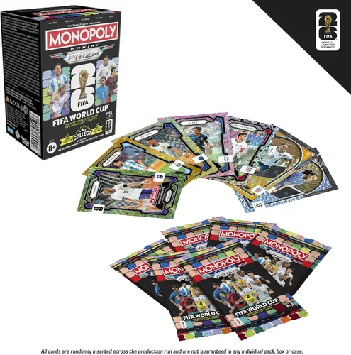 Vista 3 de Monopoly Panini Prizm: Caja de cartas coleccionables de la Copa Mundial de la FIFA Estrellas y leyendas actuales Más de 2 jugadores, a partir