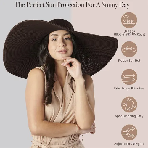 Vista 38 de San Diego Hat Company Ultrabraid Sombrero con ala extra grande, para mujer.