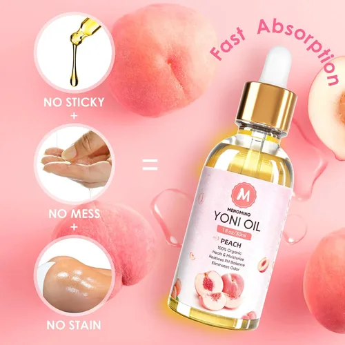 Vista 6 de Paquete de 2 aceite Yoni para mujeres, producto orgánico de cuidado femenino de melocotón, aceite esencial de Yoni 100% natural, 1 fl oz/1.0 fl oz/pc