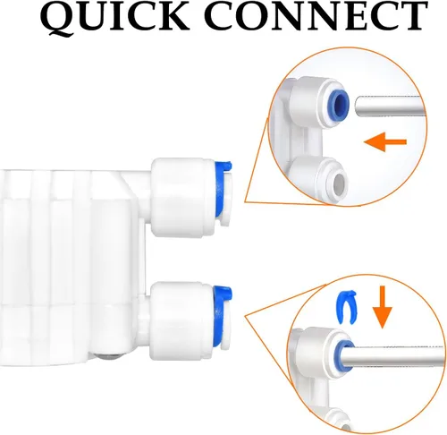 Vista 11 de Válvula de cierre automático de tubo de 1/4 de pulgada, con accesorios de conexión rápida, para sistema de filtro de agua de ósmosis inversa RO