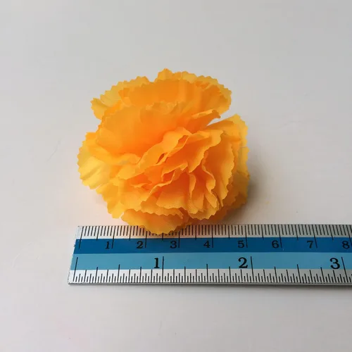Vista 2 de 50 flores de tela artificial de caléndula falsa (naranja dorado)