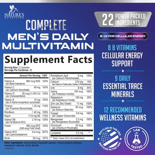 Vista 2 de Multivitamínico para hombres – Once Daily Multivitaminas para hombre – Multivitaminas completas con biodisponibilidad óptima de vitaminas