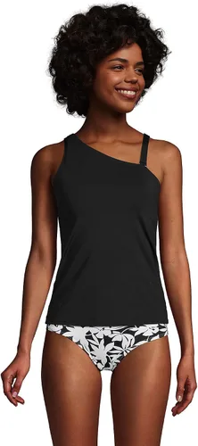 Vista 4 de Lands' End Traje de baño tankini de un hombro resistente al cloro para mujer