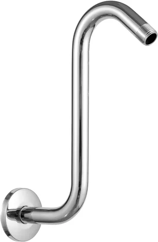 Vista 8 de Brazo de extensión de cabezal de ducha OFFO de 6 pulgadas, brazo de ducha en forma de "S" de cuello de ganso de alto rendimiento con brida en oro