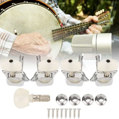 Vista 4 de Clavijas de afinación de banjo, máquina semicerrada para músicos principiantes practican rendimiento