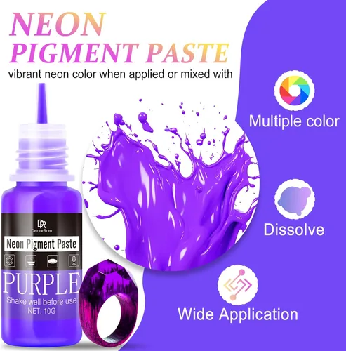 Vista 4 de Pasta de pigmento de neón, pasta de pigmento de 12 colores para resina epoxi, tinte de resina opaco, color vibrante se mezcla fácilmente para hacer