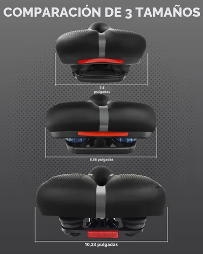 Vista 3 de Reemplazo de asiento de bicicleta, asiento de bicicleta para hombres y mujeres, cómodo sillín de bicicleta ancho con espuma viscoelástica acolchada
