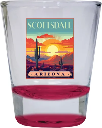 Vista 7 de Scottsdale Arizona Design C Souvenir - Vaso de chupito redondo de 1.5 onzas, color azul, paquete de 2