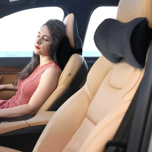 Vista 10 de Almohada realmente útil para reposacabezas de coche, almohada para el cuello del coche para dormir con correa ajustable, 100% espuma viscoelástica
