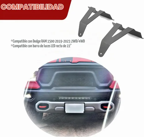 Vista 4 de WSays - Soportes de montaje de barra de luz para parachoques inferior oculto delantero de 22 pulgadas, compatibles con Dodge RAM 1500 2WD/4WD