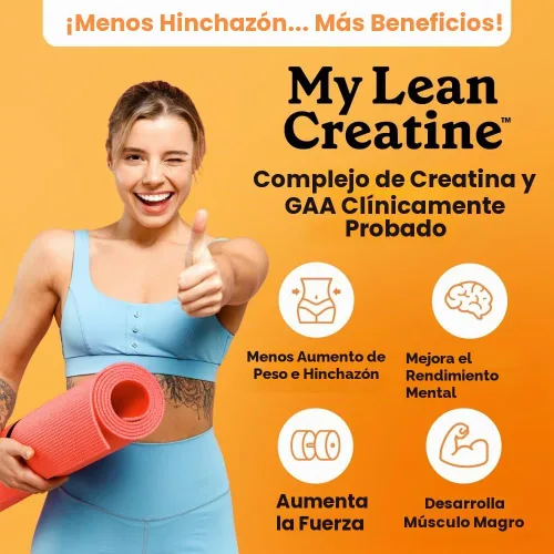 Vista 3 de Fit & Lean Creatina para mujeres, complejo de creatina en polvo My Lean con GAA, rendimiento muscular, función cognitiva y menos hinchazón
