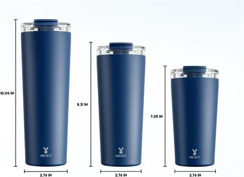 Vista 3 de Meoky - Taza de café de viaje aislada de 24 onzas: tapa a prueba de fugas, mar