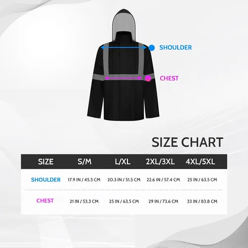 Vista 46 de TCCFCCT Chaqueta de lluvia de alta visibilidad para hombre, impermeable, abrigo de lluvia de alta visibilidad para hombres y mujeres con capucha