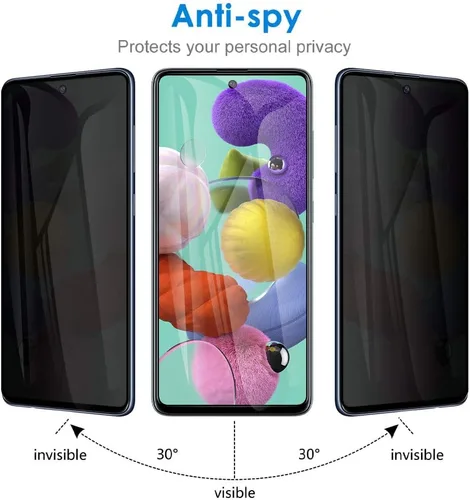 Vista 8 de [Paquete de 2] para Samsung Galaxy S20 FE / A53 / A52 / A51 Protector de pantalla de privacidad de vidrio templado antiespía